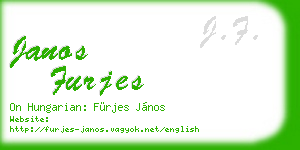 janos furjes business card